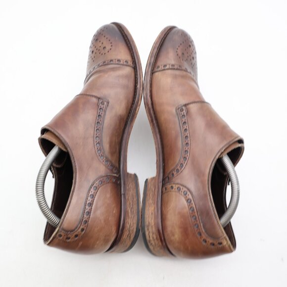 Magnanni Wingtip Double Monk Strap Men's Size 10 M Brown Leather  Dress Shoes - Picture 6 of 12